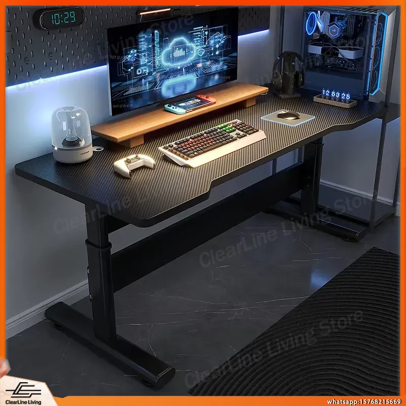 Esports Gaming Setup - Höhenverstellbarer Elektrischer Steh-Gaming-Schreibtisch für E-Sport-PC-Setup Live-Streaming-Arbeitsplatz