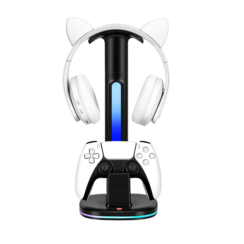 Controller Charging Stand - LED-Displayständer für PS5-Gamecontroller & Kopfhörer-Ladestation für