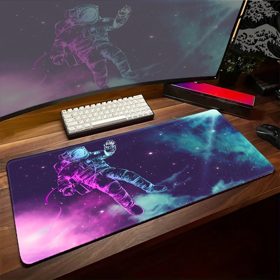 Esports Gaming Setup - Kunstvoll Gestaltetes Astronauten-Mauspad, Niedliches Großes Mauspad,