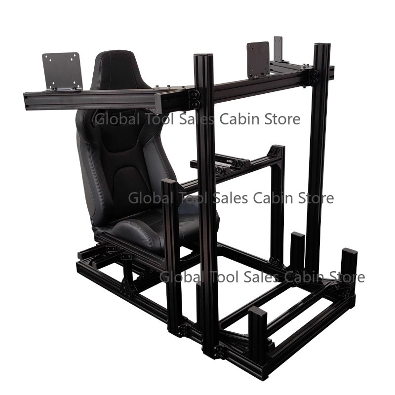 Esports Gaming Setup - Hochwertiger Sim-Racing-Cockpit mit 4080-Premium-Aluminiumrahmen, verstellbarer Sitz,
