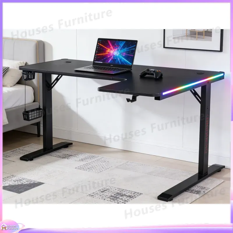 Esports Gaming Setup - Großer 160cm Gaming-Schreibtisch mit LED-Beleuchtung Ergonomischer