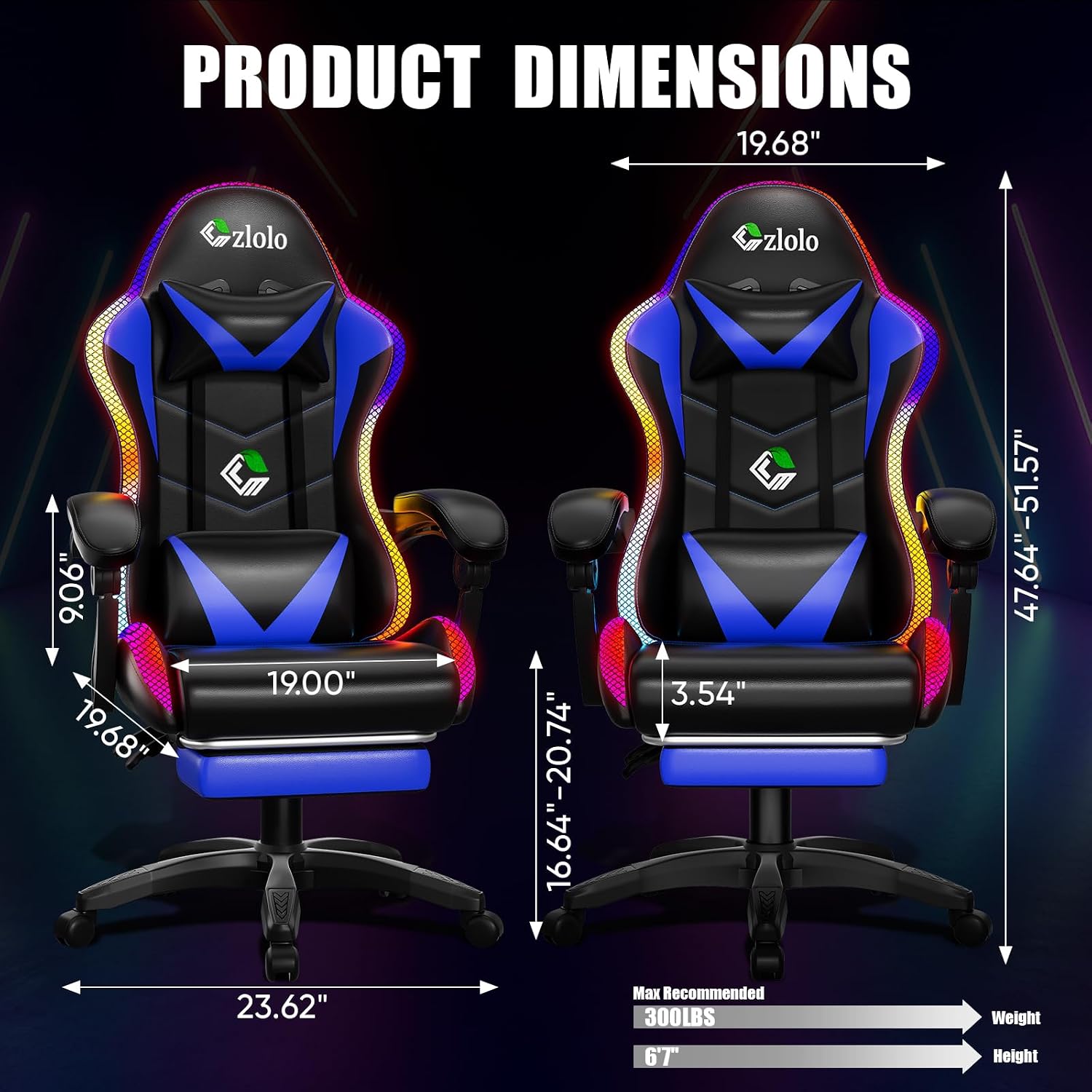 Racing-Style RGB LED Gaming-St – Rgb Gaming Chair Bewertung und Preis