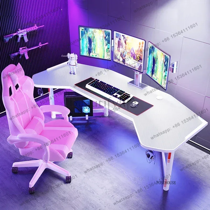 Weißer Computertisch, Büromöbe – Esports Gaming Furniture Bewertung und Preis