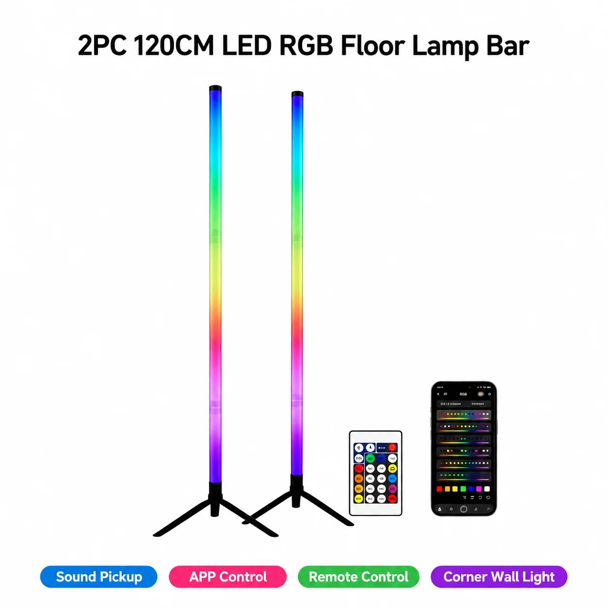 2 Stück 120CM RGB Stehlampe, S – Esports Gaming Setup Bewertung und Preis