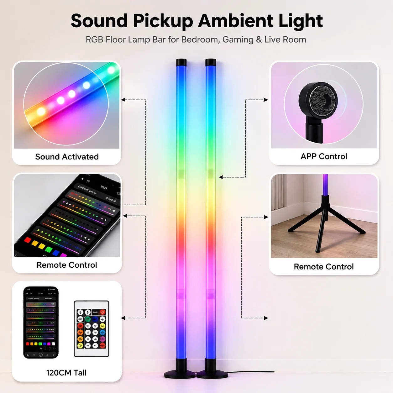 2 Stück 120CM RGB Stehlampe, S – Esports Gaming Setup Bewertung und Preis